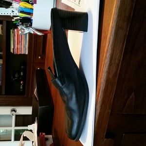 Black leather mules- nice!